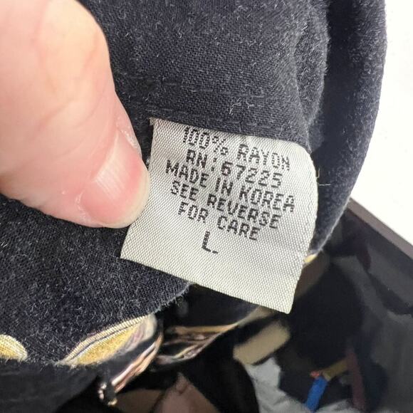 Vintage Pineapple Connection Gold Dragon Button Front Shirt Mens Large - Picture 4 of 5